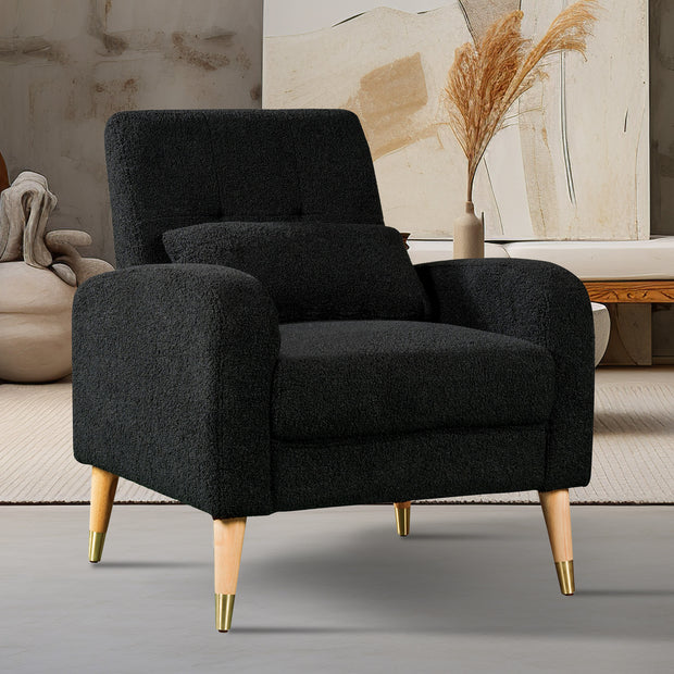 Mid-Century Modern Sherpa Accent Armchair