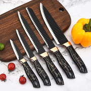 Dot Pet 6-Pieces Black Ultra Sharp Chef Knife Set