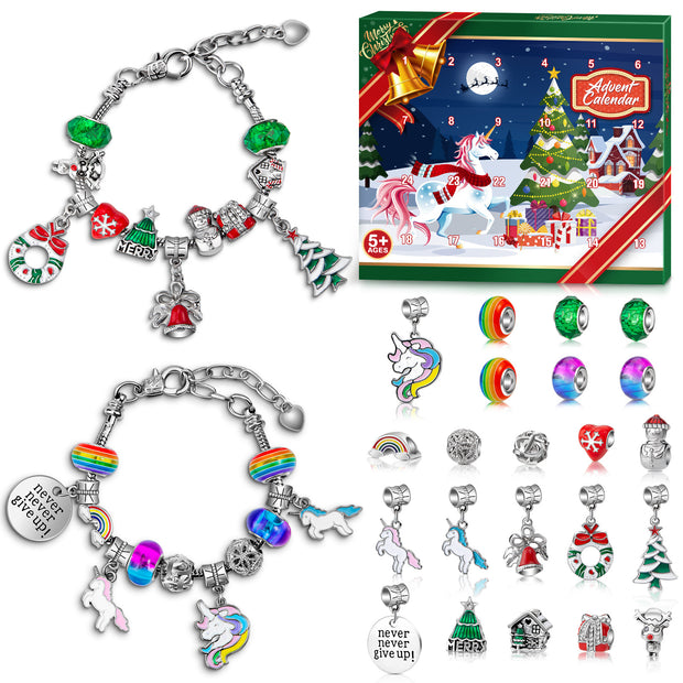 Advent Calendar 2024 Unicorn & Christmas Bracelet Making Kit