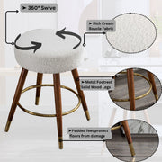 MoMo Boucle Upholstered Counter Height Stool