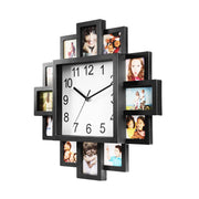 Black 12-Picture Display Wall Clock