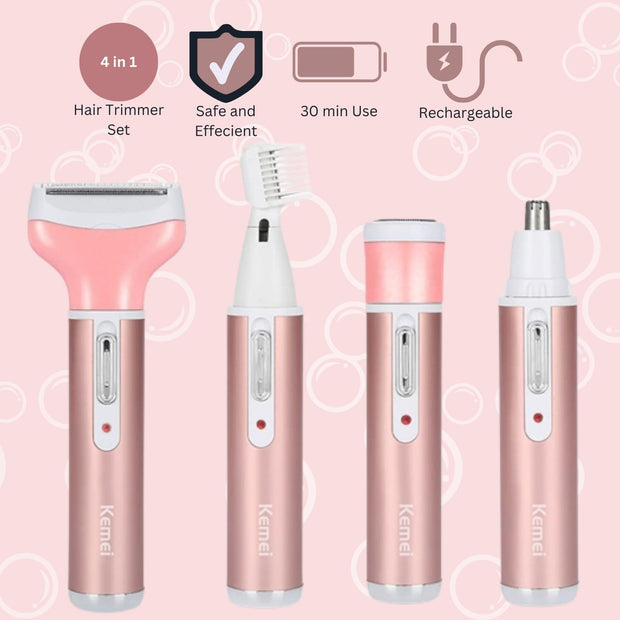 Electric 4-in-1 Razor for Eyebrow Face Body Underarm