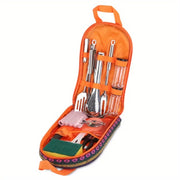 19Pc Outdoor Kitchen Utensil Kit with Storage Bag