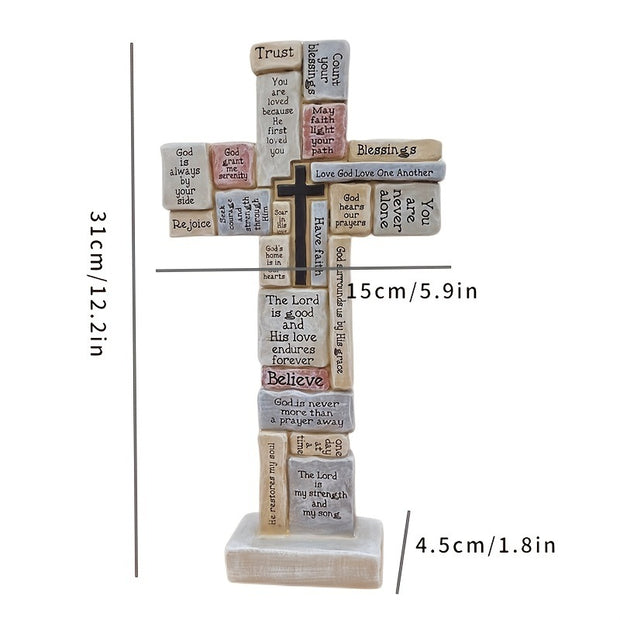 Wall Cross - with Encouraging Inspirational Words and Phrases