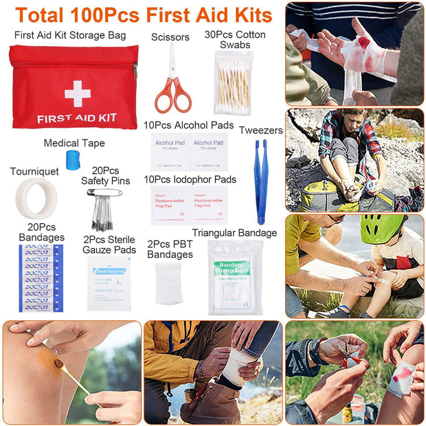 125Pc Survival and Tactical First Aid Kit for Outdoor Adventures