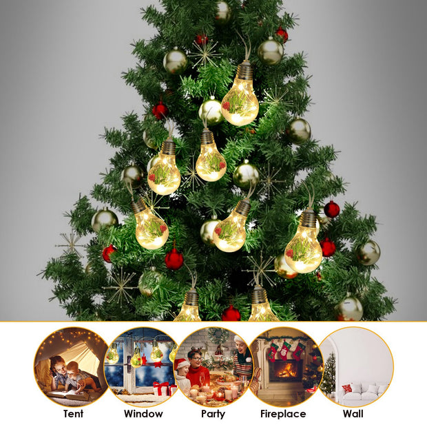 Lighted Christmas Snow Globe String Light