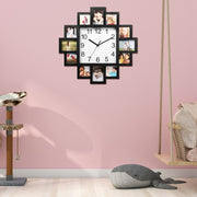 Black 12-Picture Display Wall Clock