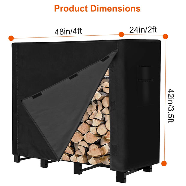 4FT Rectangular Firewood Log Rack Cover