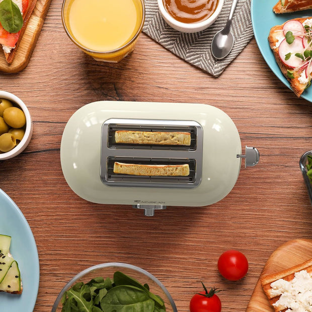 Rainbean 2 Slice Retro Toaster with 6 Settings