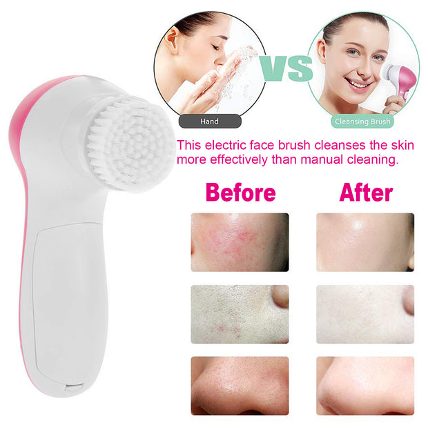 Facial Cleansing Brush with 5 Brush Heads