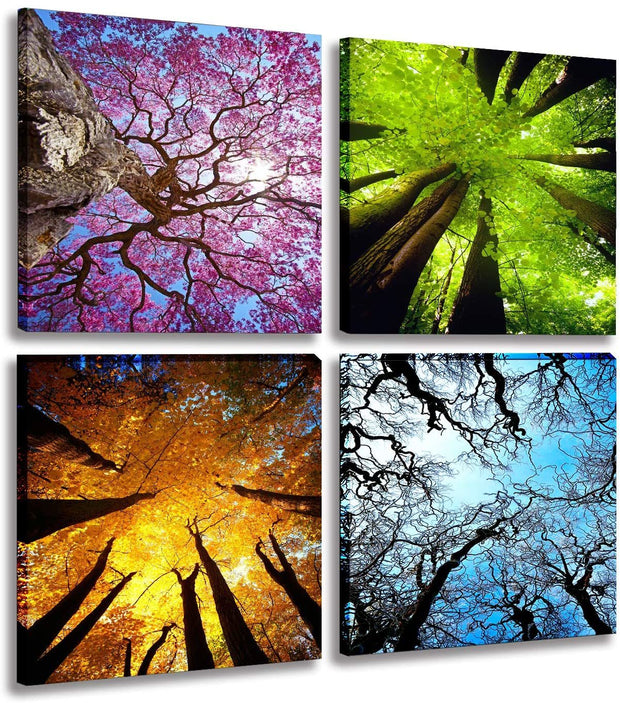 Four Seasons Canvas Wall Art Spring Summer Autumn Winter