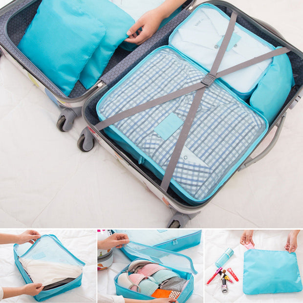 9Pc Water-Resistant Clothes Storage Bags with Packing Cubes