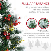 HOMCOM 2.5 Ft 2 Pack Outdoor Entryway Pre-Lit Artificial Cordless Christmas Trees with Warm White LED lights