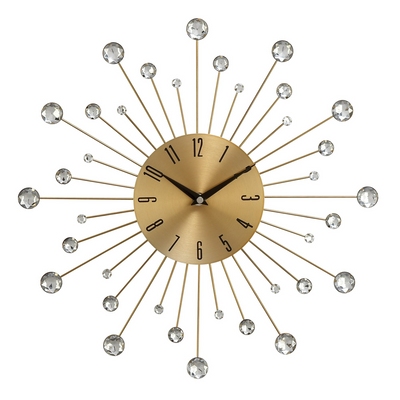 DecMode Gold Starburst Wall Clock