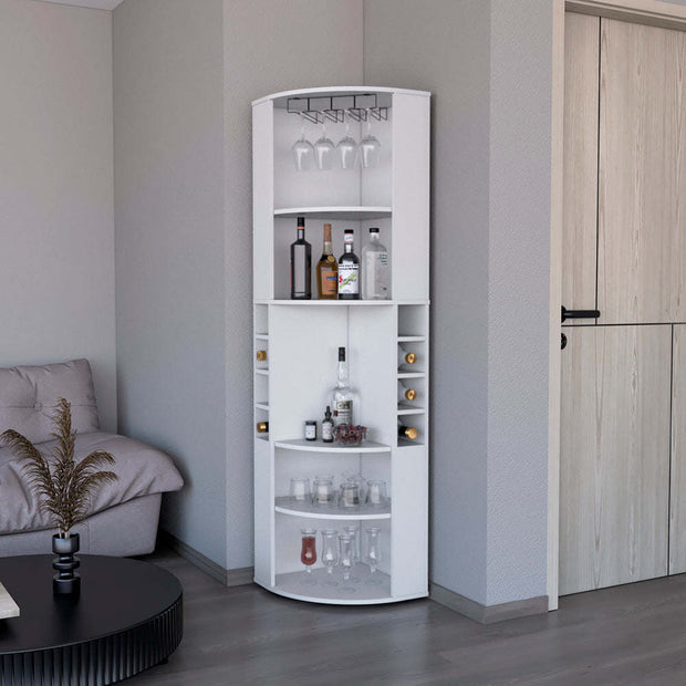 White Corner Bar Cabinet