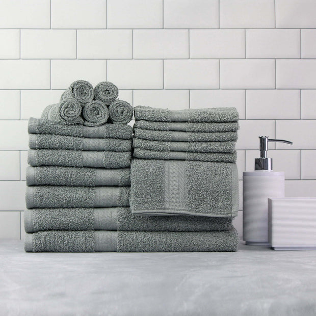 Solid 18-Piece Bath Towel Set Collection