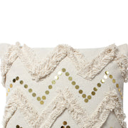 18 x 18 Square Handwoven Accent Throw Pillows, Off White Set of 2