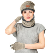 Winter Knitted Hat Scarf Gloves 3Pcs Set