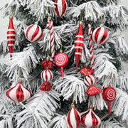 14pcs Red Candy Cane Christmas Ball Ornaments