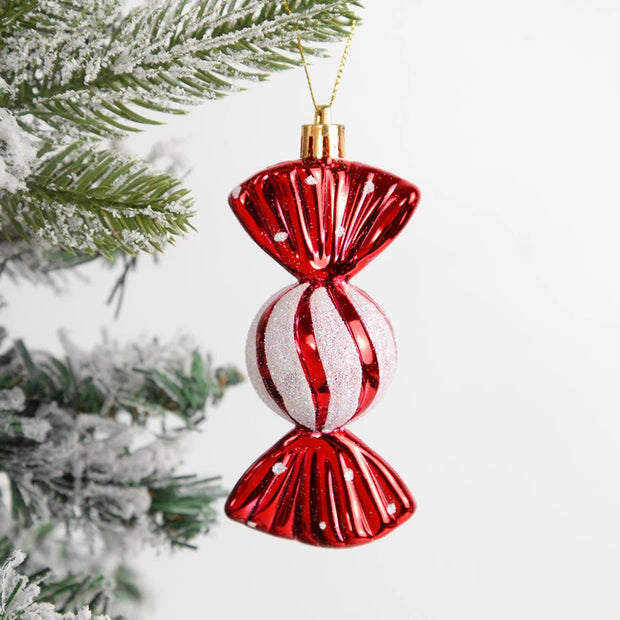 14pcs Red Candy Cane Christmas Ball Ornaments