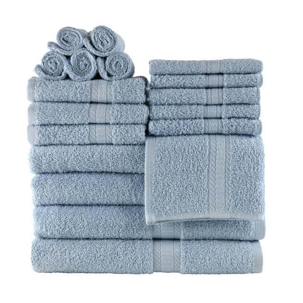 Solid 18-Piece Bath Towel Set Collection