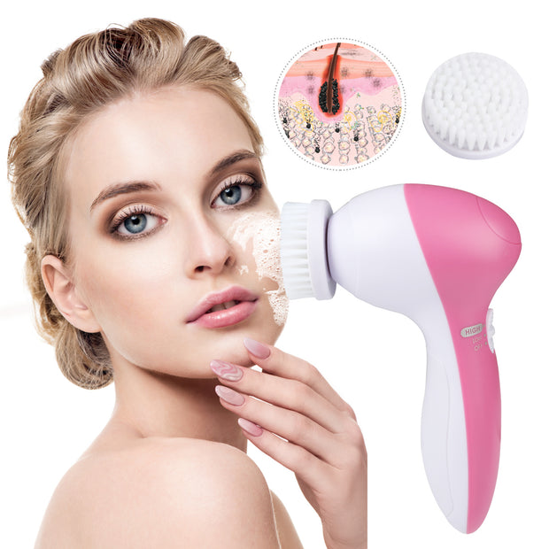 Facial Cleansing Brush with 5 Brush Heads