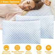 Cooling Memory Foam Pillows Set of 2 Queen Size or King Size