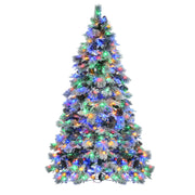 7.5FT Pre-Lit Spruce Christmas Tree with Pine Cones, 450 Multi-Color LED Lights & 11 Flashing Modes