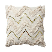 18 x 18 Square Handwoven Accent Throw Pillows, Off White Set of 2