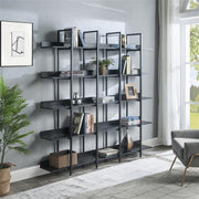 Vintage Industrial Style 5 Tier Home Office Open Bookshelf