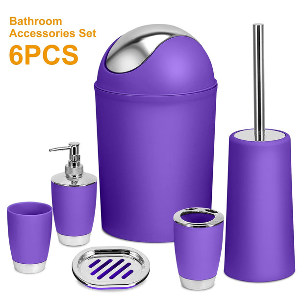 6 Pc Bathroom Accessories Set