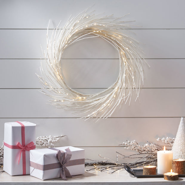 24" Craft Paper Wreath With LED Lights