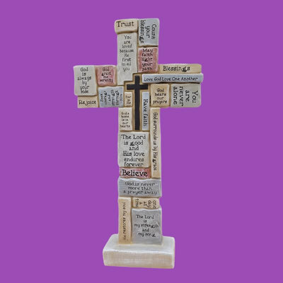 Wall Cross - with Encouraging Inspirational Words and Phrases