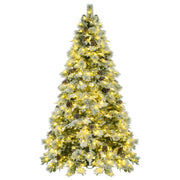 7.5FT Pre-Lit Spruce Christmas Tree with Pine Cones, 450 Multi-Color LED Lights & 11 Flashing Modes