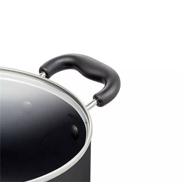 Nonstick Cookware Black 12qt Stock Pot with Lid