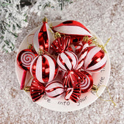 14pcs Red Candy Cane Christmas Ball Ornaments