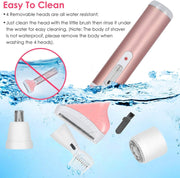 Electric 4-in-1 Razor for Eyebrow Face Body Underarm