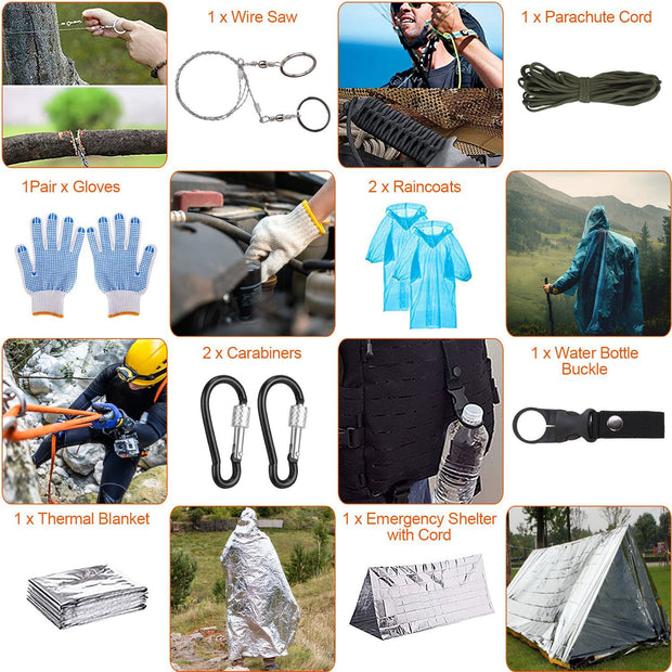 125Pc Survival and Tactical First Aid Kit for Outdoor Adventures