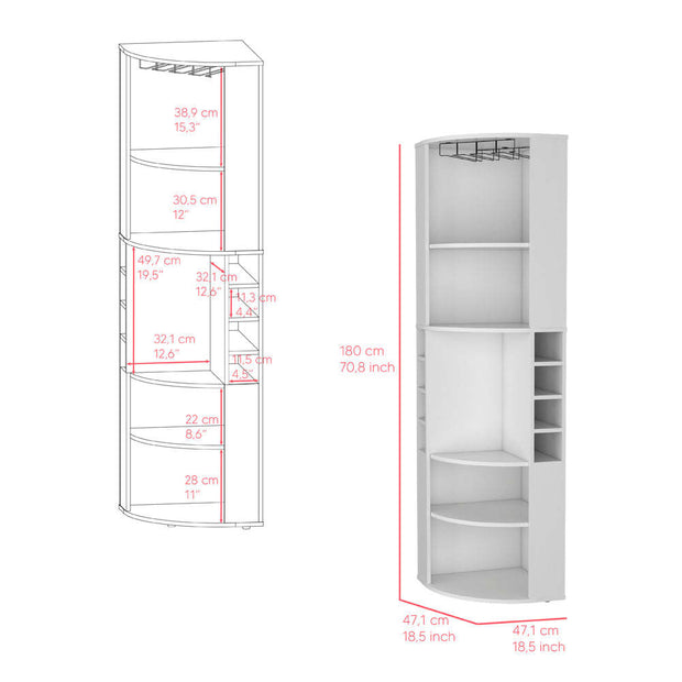 White Corner Bar Cabinet