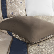 7 Piece Jacquard Comforter Set with Throw Pillows