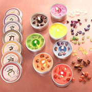 Set of 7 Chakra Candles with Embedded Crystals Gift Set